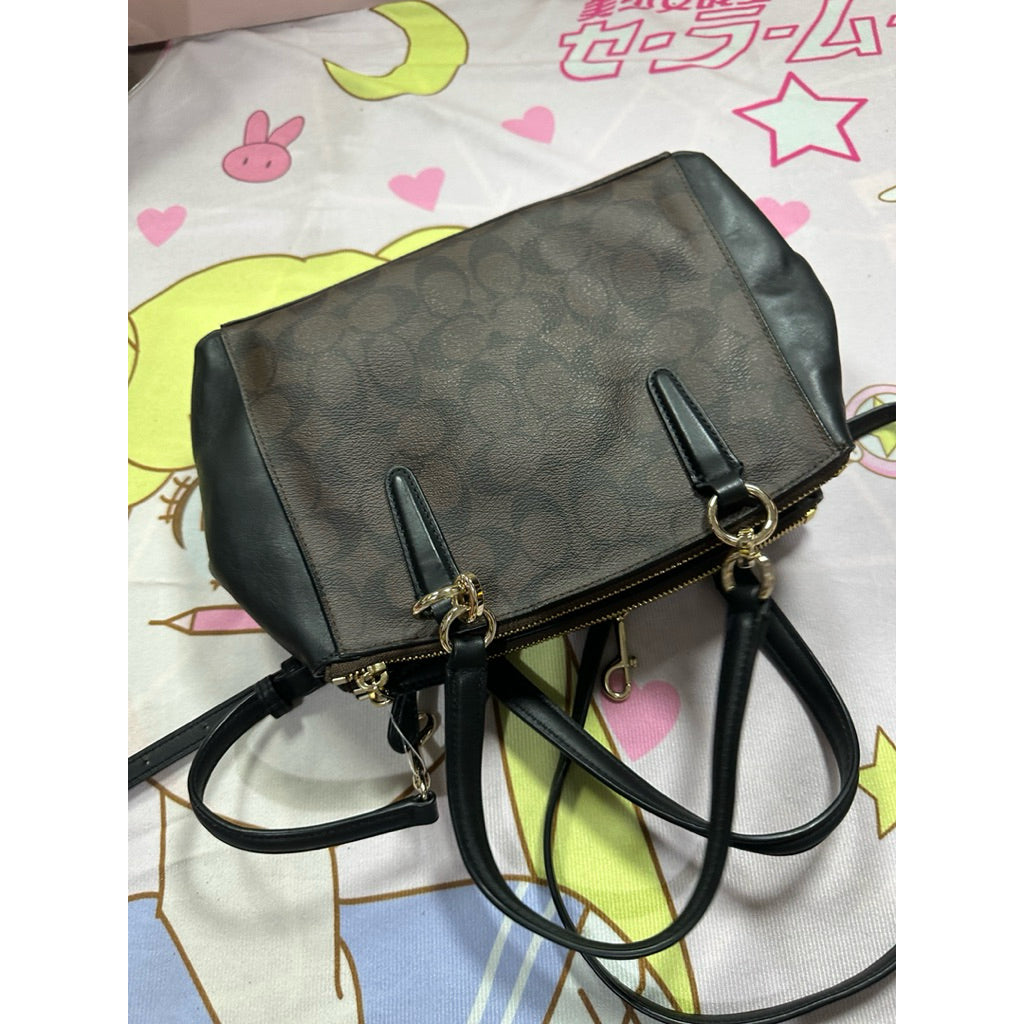 ORIG Preloved CCH Mini Christie Signature Carryall Small Brown Bag