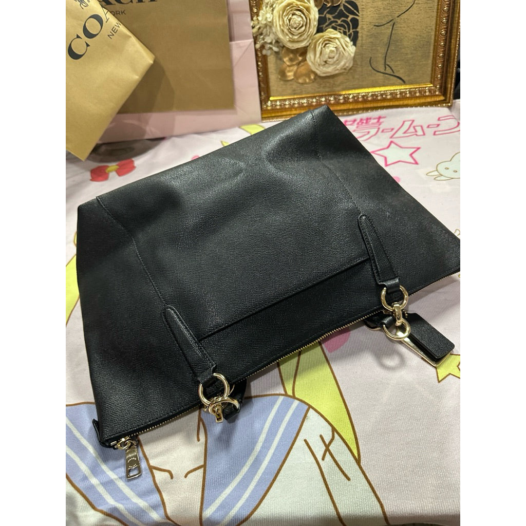 ORIG Preloved CCH F57526 Ava Tote In Crossgrain Leather Handbag Black Bag
