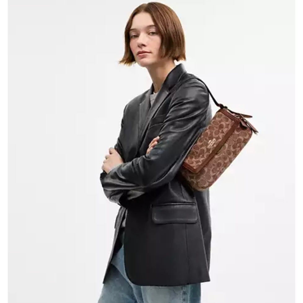 ORIG & IMPORTED CCH Etta Small Flap Shoulder Brown Bag In Light Khaki