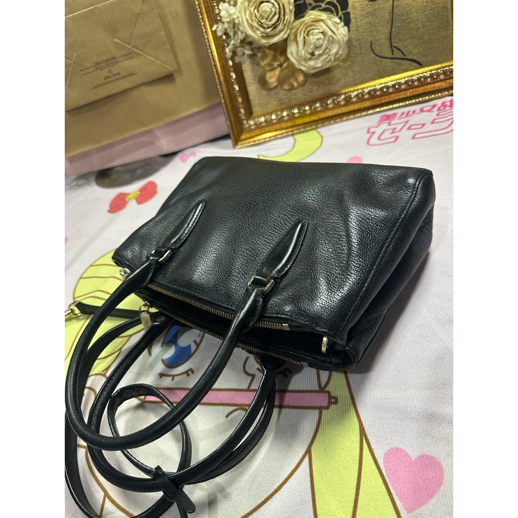 ORIG Preloved KS Dani Small Triple Compartment Satchel Black Bag