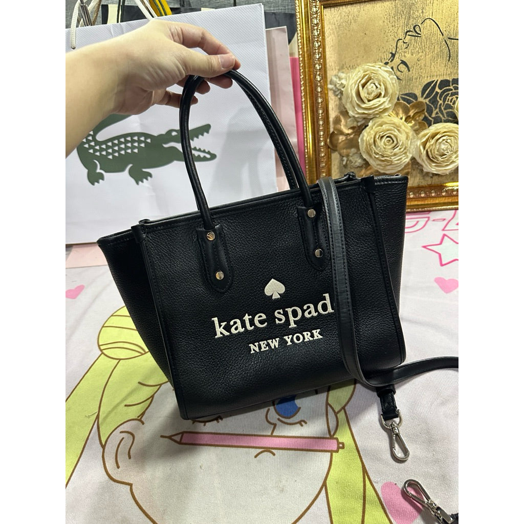 ORIG Preloved KS Ella Small Tote Pebbled Leather Black Bag