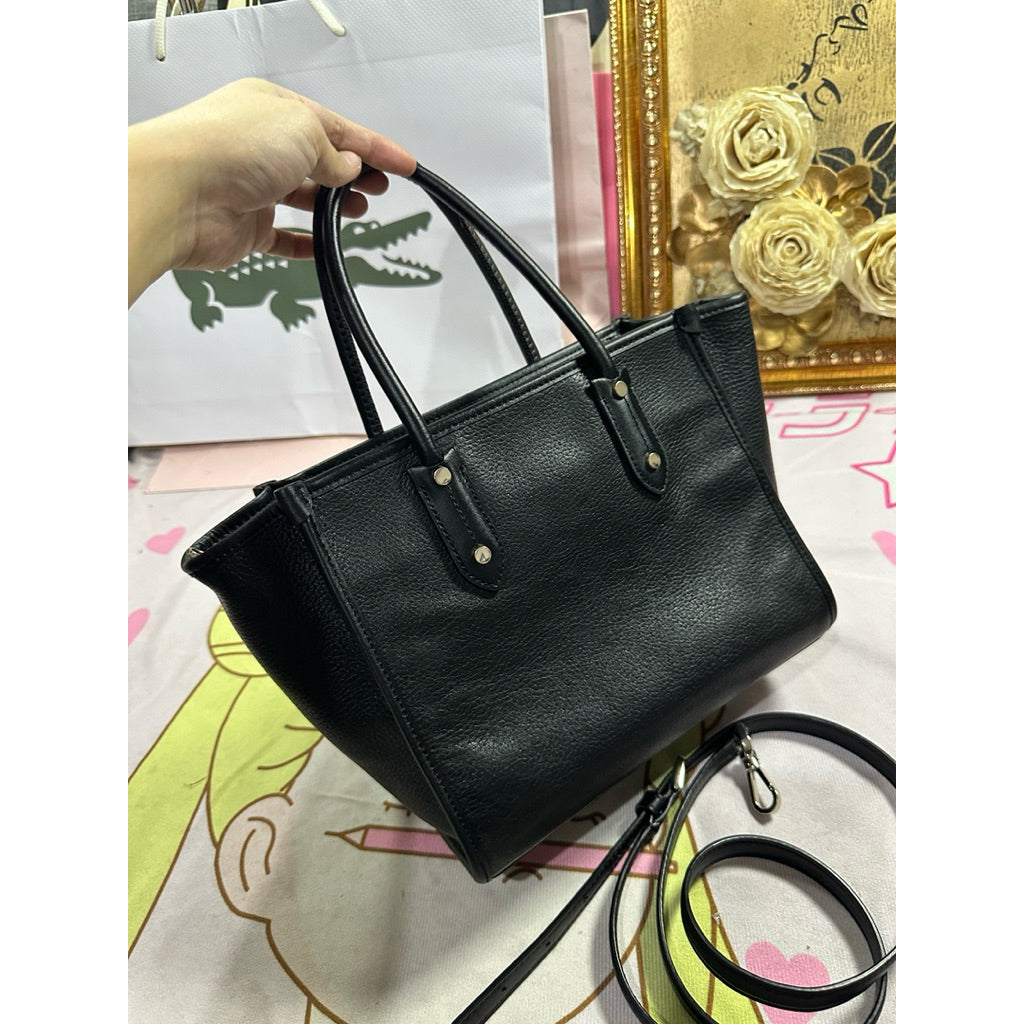 ORIG Preloved KS Ella Small Tote Pebbled Leather Black Bag