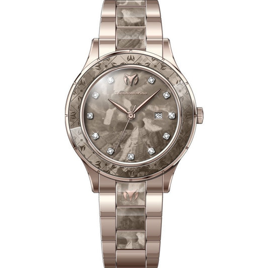 ORIG & IMPORTED Technomarine Sea 33mm TM-725060 Rose Gold Lady's Watch