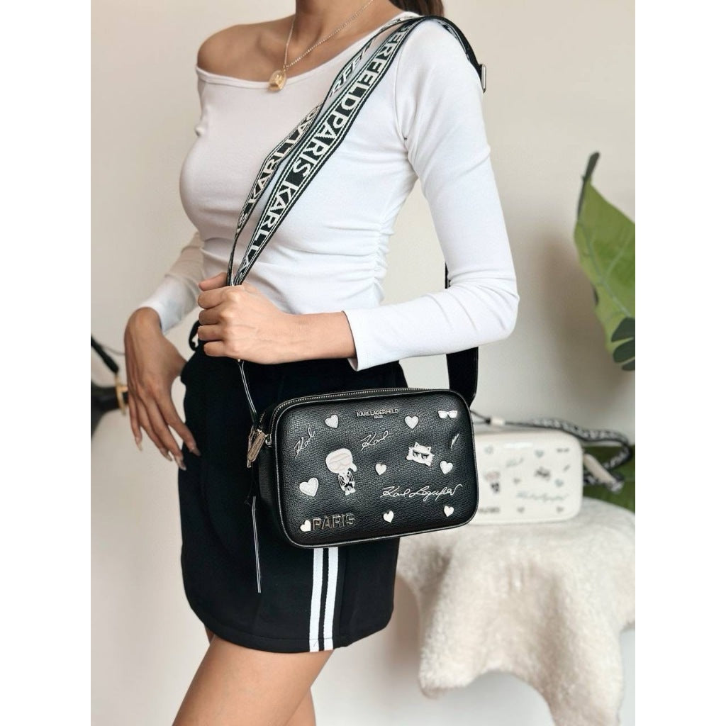 ORIG & IMPORTED Karl Lagerfeld KL Maybelle Crossbody Crossbody Double Zip Camera Bag
