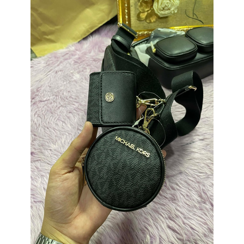 ORIG & IMPORTED MK Jet Set Medium Signature Logo Square Crossbody Bag with Case for Airpods