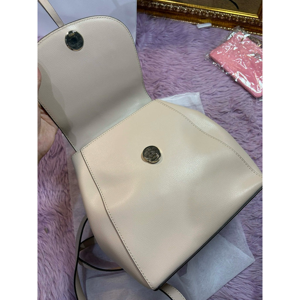 ORIG Preloved KS Adel Medium Flap Beige Backpack Bag