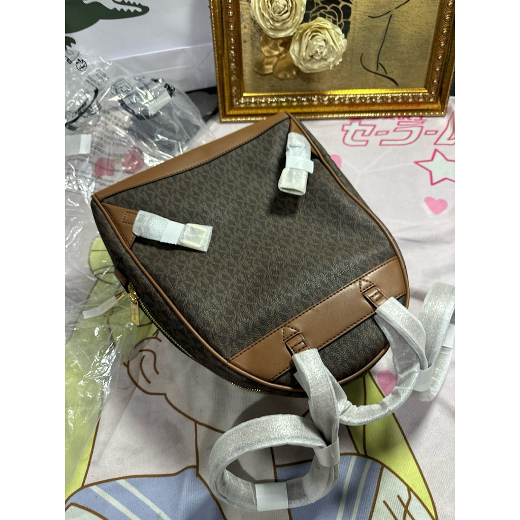 ORIG & IMPORTED MK Rhea Medium Logo Brown Backpack Bag