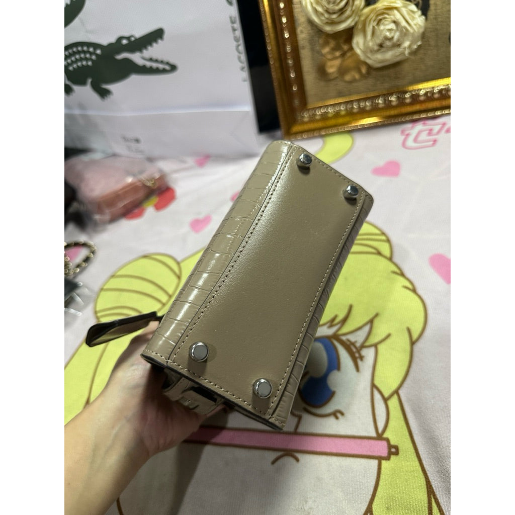 ORIG Preloved CCH Andrea Mini Croc Embossed Beige Bag