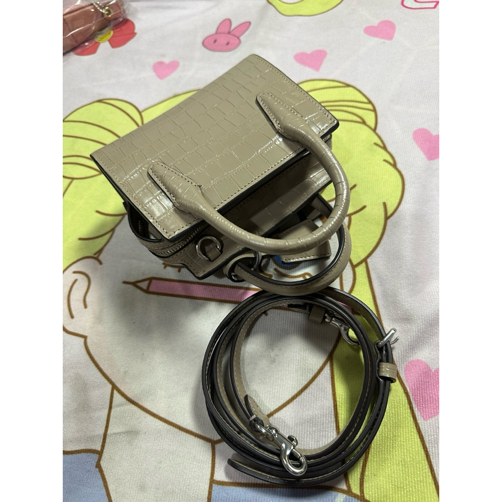 ORIG Preloved CCH Andrea Mini Croc Embossed Beige Bag