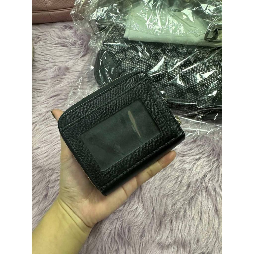ORIG Preloved KS Staci Small Zip Around Black Wallet