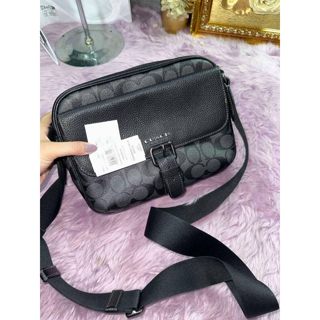 ORIG Preloved CCH Hudson Crossbody Men Black Bag In Signature Canvas
