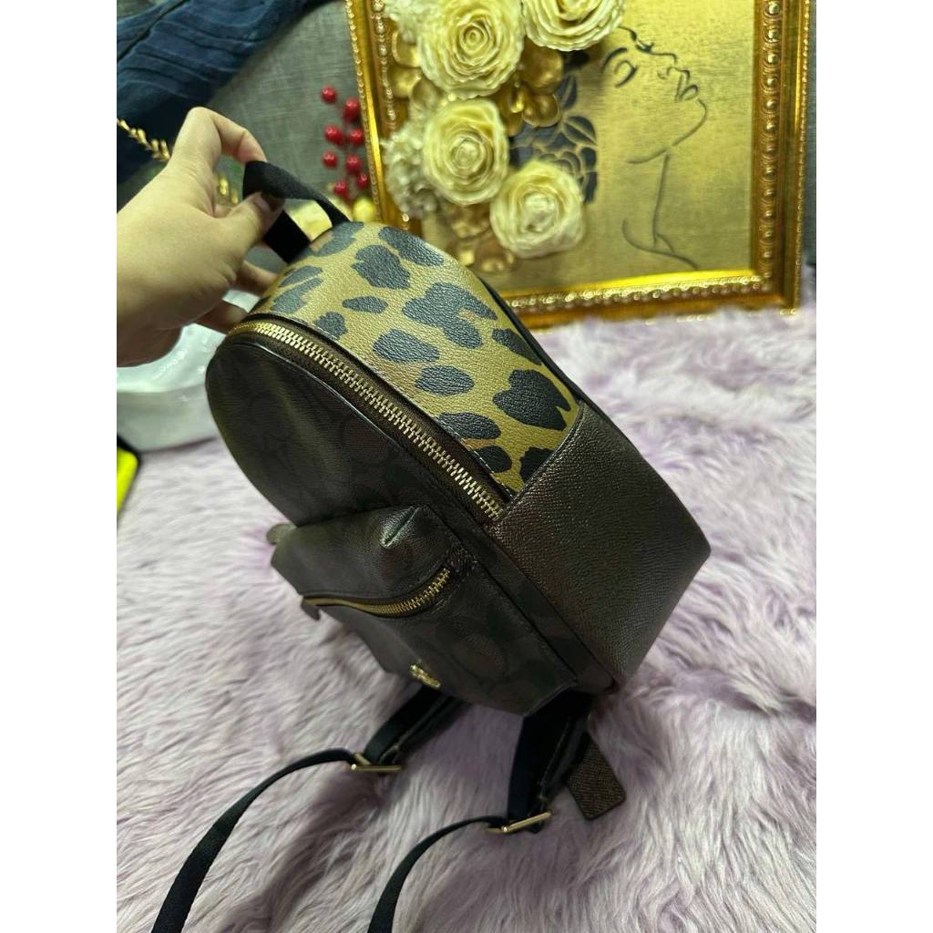 ORIG Preloved CCH Mini Charlie Backpack With Leopard Print Brown Small Bag