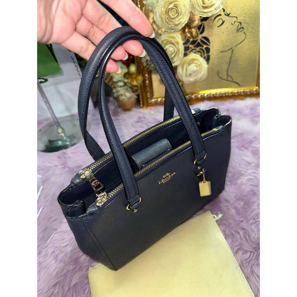 ORIG Preloved CCH Stanton Carryall 26 in Crossgrain Leather Blue Bag
