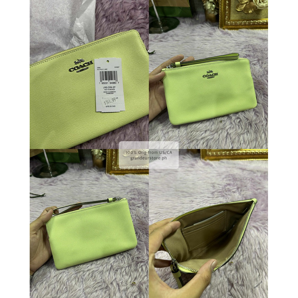 ORIG & IMPORTED CCH Large Corner Zip Wristlet Phone Wallet In Signature Canvas Brown/Khaki