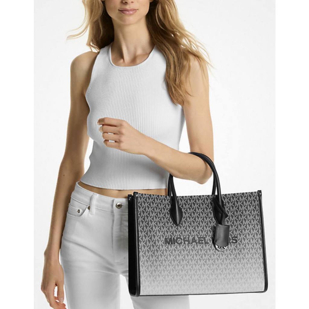ORIG & IMPORTED MK Mirella Medium Ombré Logo Tote Bag Black