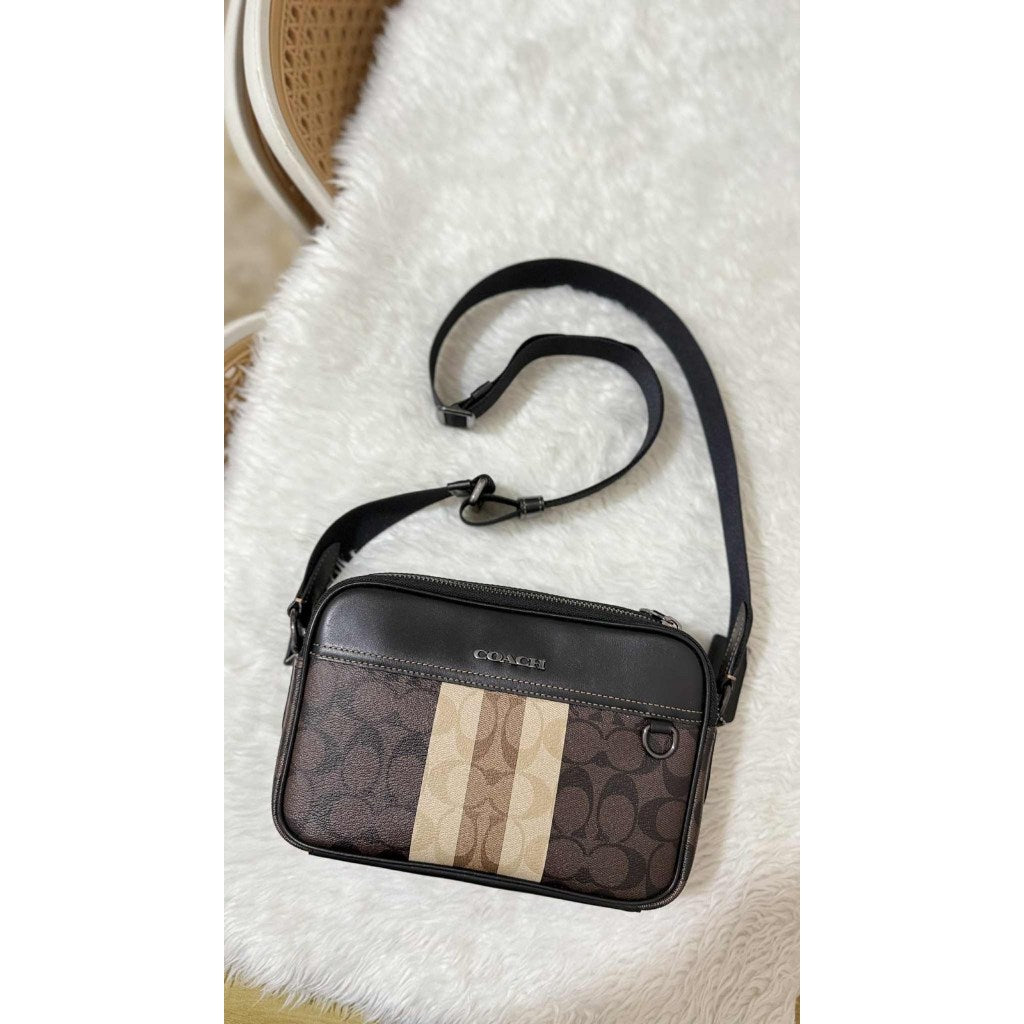 ORIG Preloved CCH Graham Crossbody Men Bag In Blocked Signature Canvas