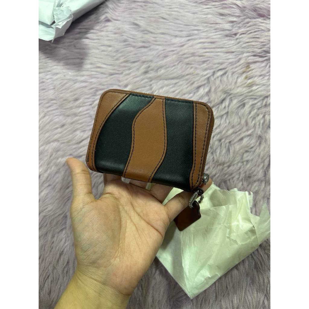 ORIG & IMPORTED Retail CCH Zip Around Black Wallet In Wavy Stripe Upcrafted Leather