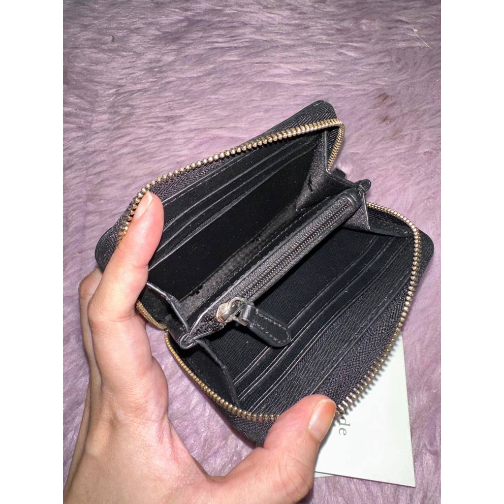ORIG Preloved KS Darcy Small Zip Card Case Small Coin Card Wallet Black/White