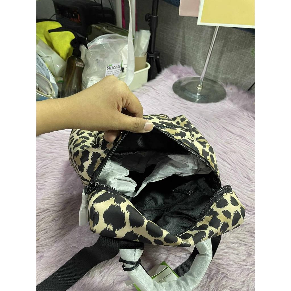 ORIG & IMPORTED KS Mini that's the spirit nylon convertible leopard backpack