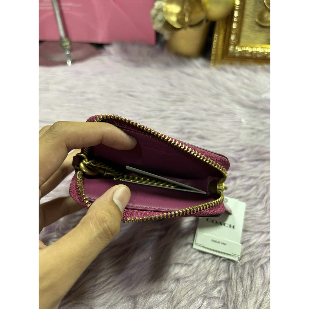ORIG & IMPORTED CCH Retail Essential Chain Zip Card Case Pink Purple Black White Wallet