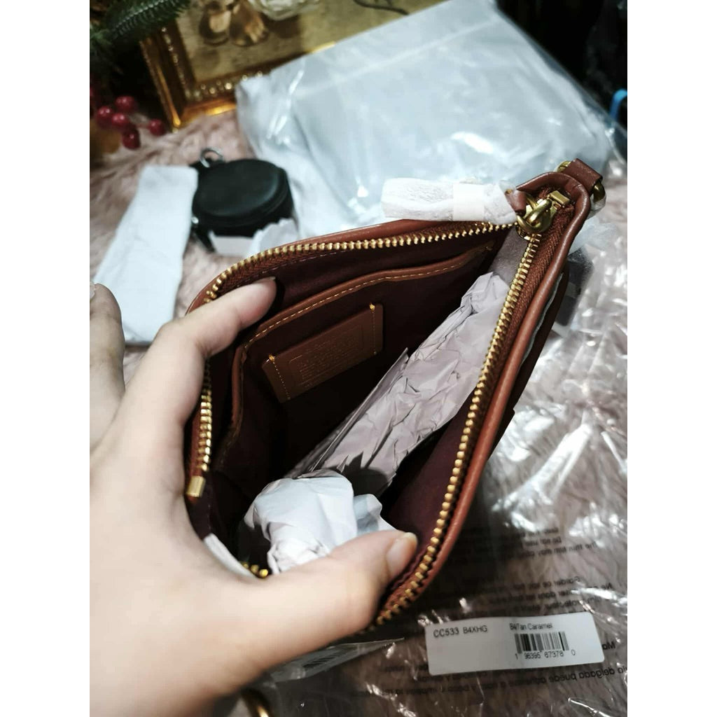 ORIG & IMPORTED CCH Kitt Messenger Crossbody File Slim Brown Bag In Colorblock Signature Canvas