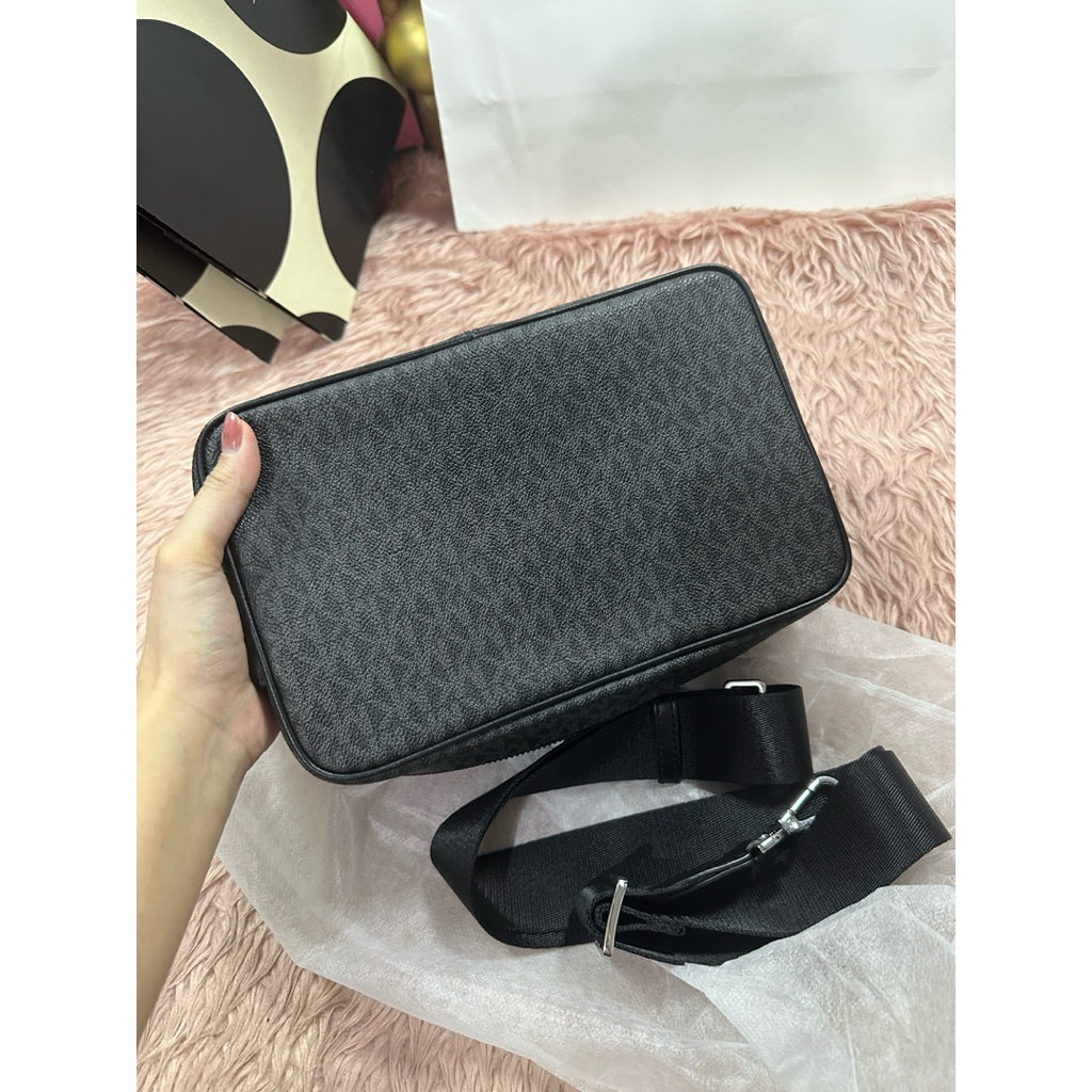 ORIG Preloved MK Kenly Large Logo Crossbody Black Camera Bag