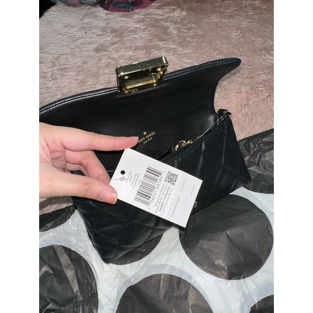 ORIG & IMPORTED KS Carey Quilted Mini Crossbody Black Shoulder Bag