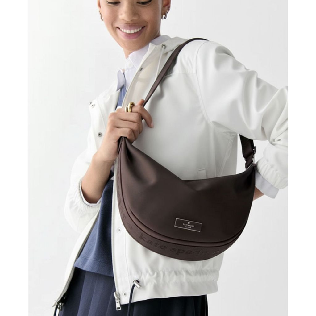 ORIG & IMPORTED KS Carter Crescent Nylon Sling Bag Black Brown Grey