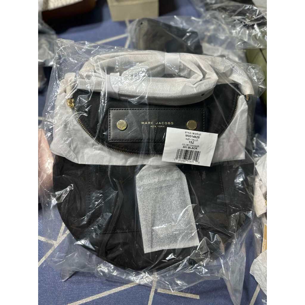 AUTHENTIC/ORIGINAL MJ Preppy Natasha Nylon Crossbody Bag Black Brown