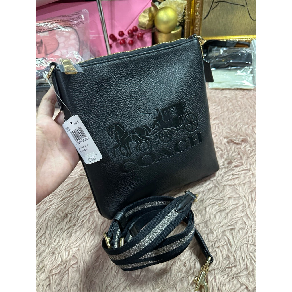 ORIG & IMPORTED CCH Jes Slim Crossbody Black Bag With Horse And Carriage