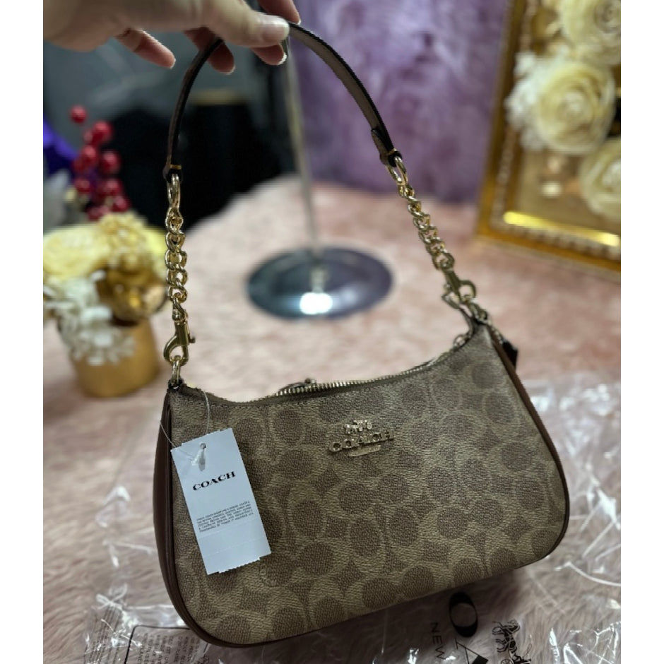 ORIG & IMPORTED CCH Teri Shoulder Bag In Signature Canvas in Tan/Brown
