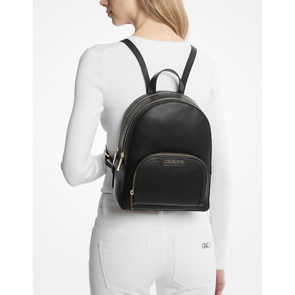 ORIG & IMPORTED MK Jaycee Medium Pebbled Leather Backpack Bag in Black
