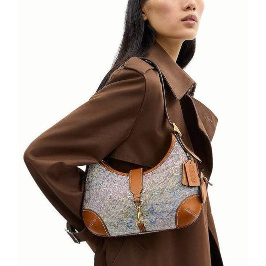 ORIG & IMPORTED Retail CCH Hamptons Crystal Signature Rainbow Jacquard Shoulder Bag