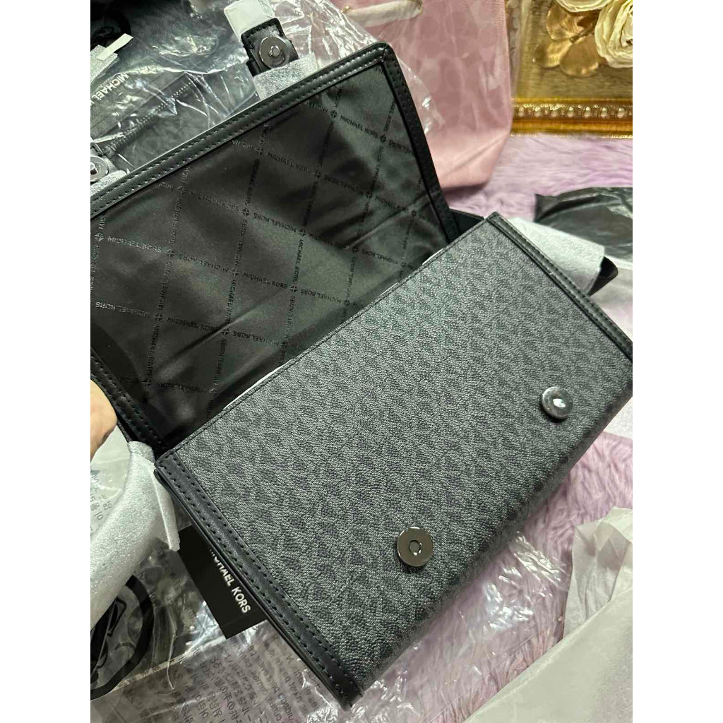 ORIG & IMPORTED MK Cooper Signature Logo Trunk Crossbody Men's Bag Black