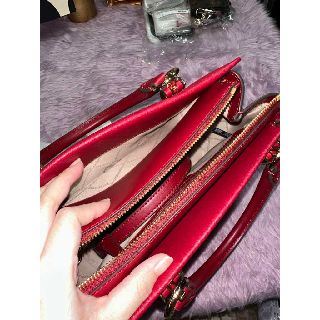 ORIG & IMPORTED MK Retail Marilyn Medium Saffiano Leather Satchel Red Bag