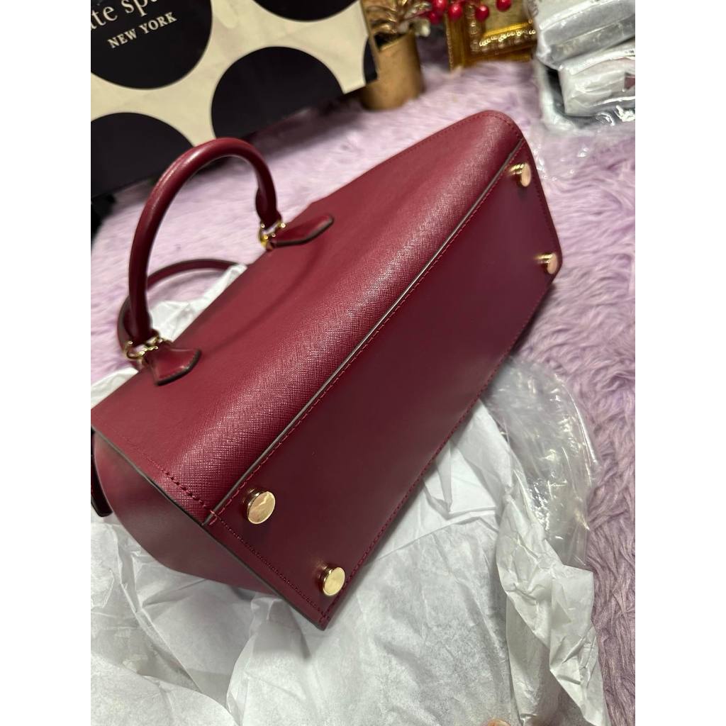 ORIG & IMPORTED MK Retail Marilyn Medium Saffiano Leather Satchel Red Bag