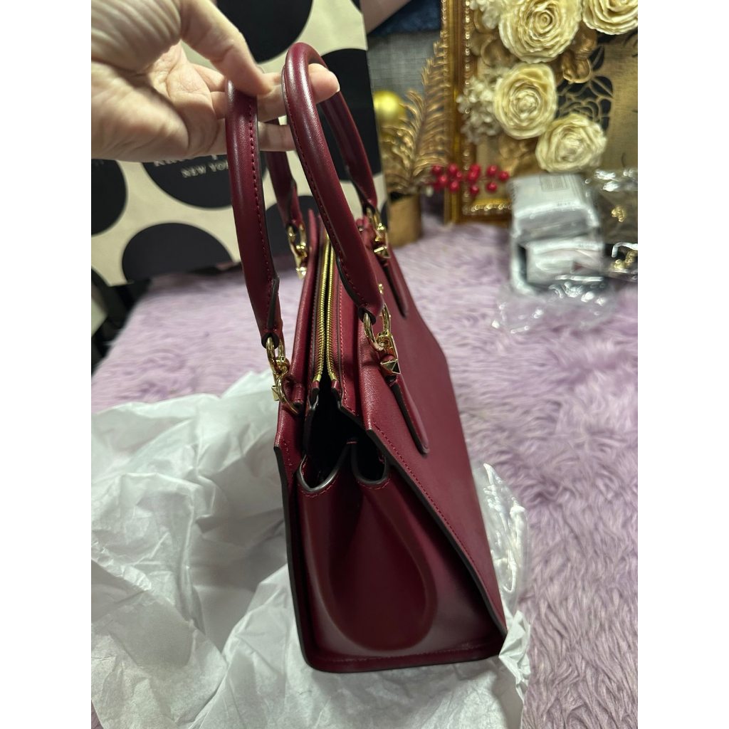 ORIG & IMPORTED MK Retail Marilyn Medium Saffiano Leather Satchel Red Bag