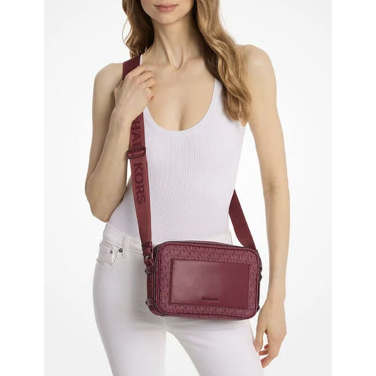 ORIG & IMPORTED MK Maeve Large Signature Logo Crossbody Camera Bag Pink / Red
