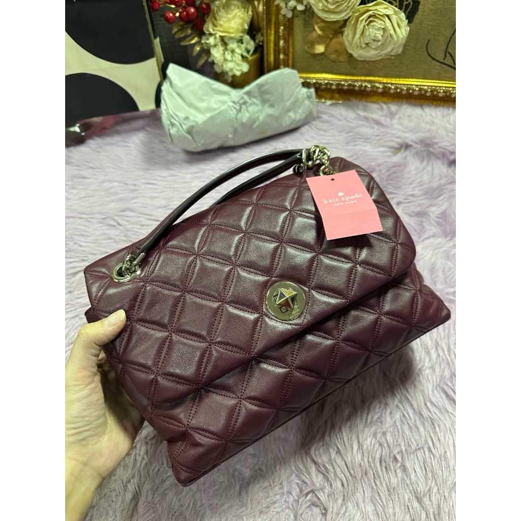 ORIG Preloved KS Natalia Medium Flap Shoulder Bag in Cherrywood Red Bag