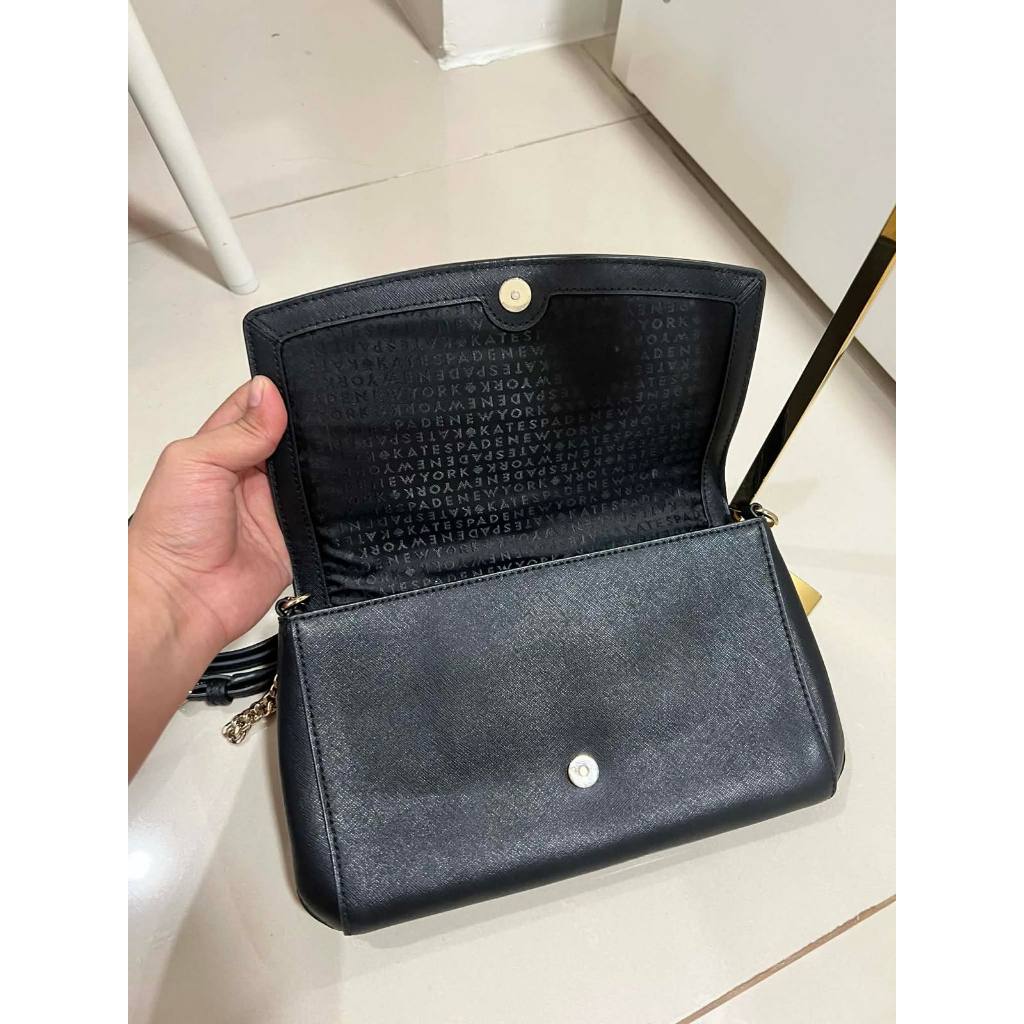 ORIG Preloved KS Greer Laurel Way Flap Black Bag