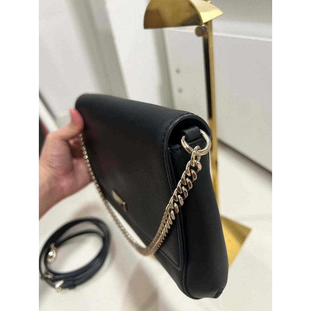 ORIG Preloved KS Greer Laurel Way Flap Black Bag