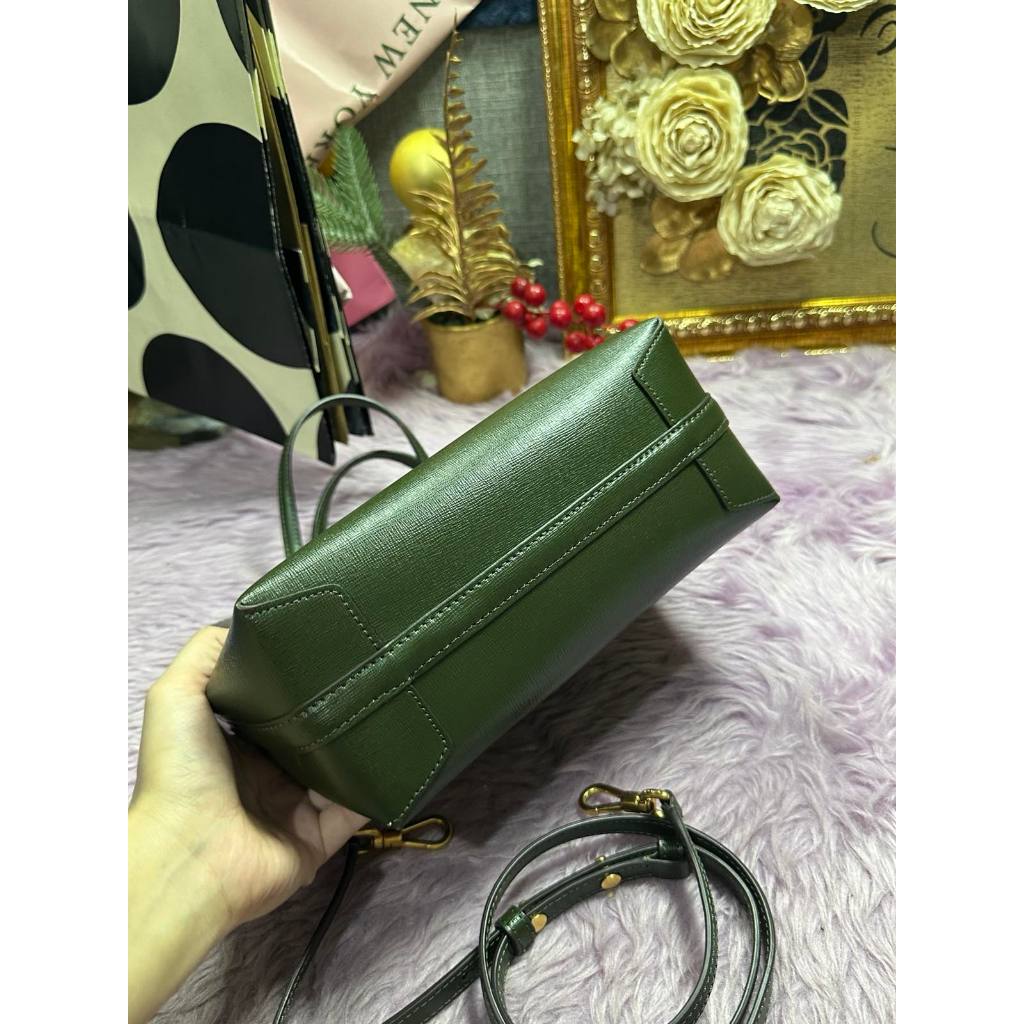 ORIG Preloved KS Retail Bleecker Medium Tote Green Top Handle Bag
