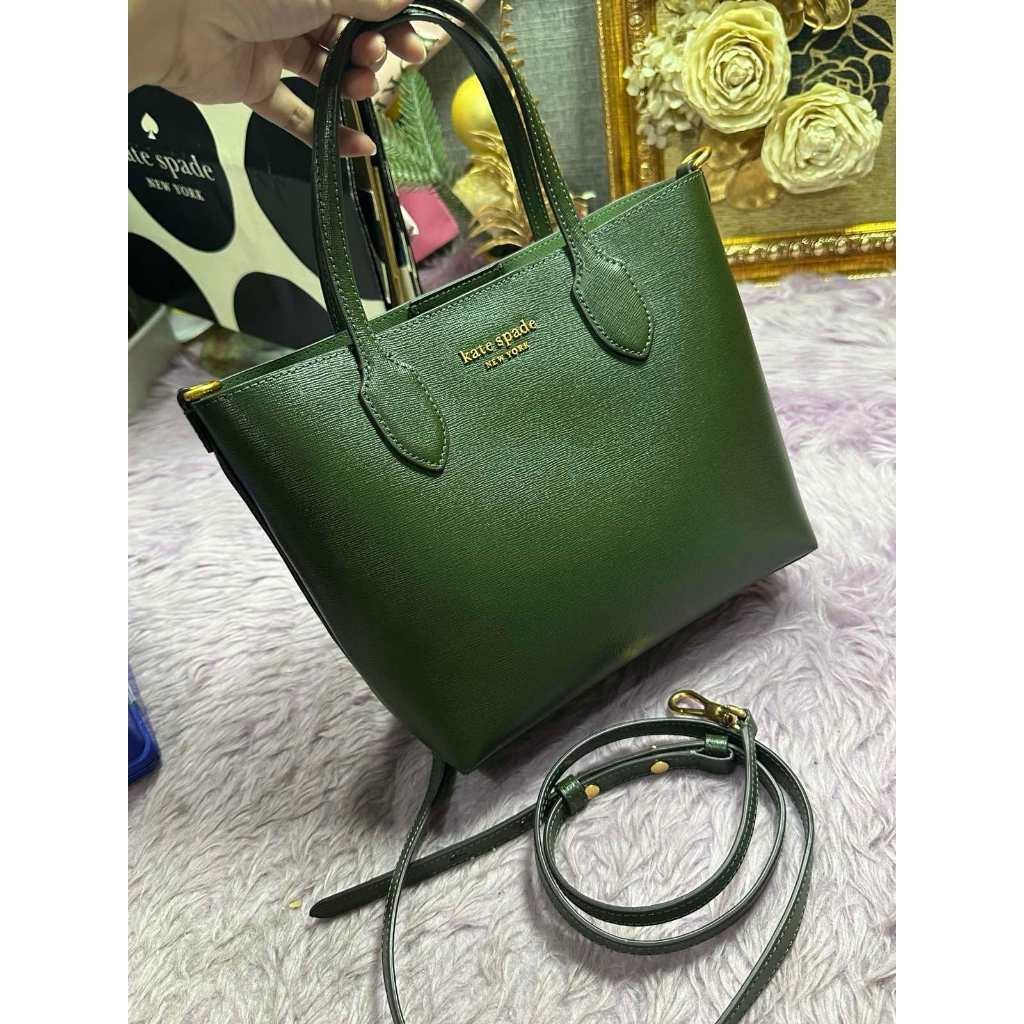 ORIG Preloved KS Retail Bleecker Medium Tote Green Top Handle Bag