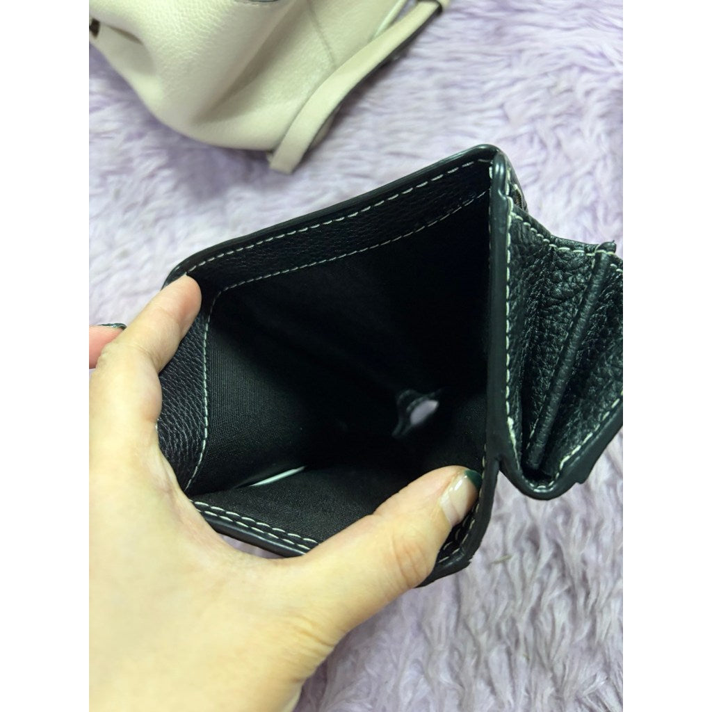 ORIG Preloved MJ The Leather Mini Compact Black Wallet