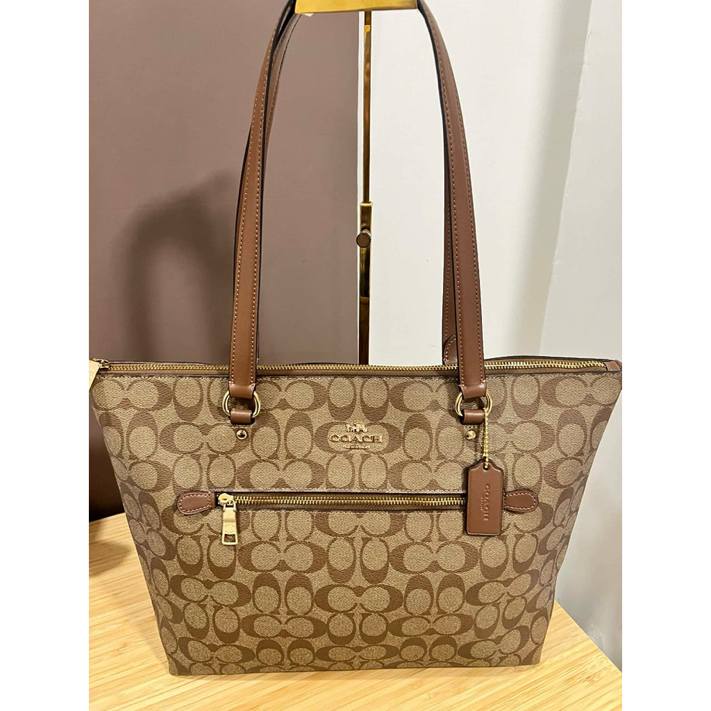 ORIG Preloved CCH Gallery Tote Signature Canvas Big Khaki Bag