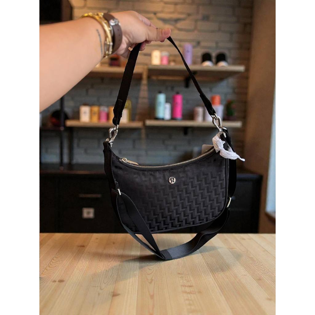 ORIG & IMPORTED Lululemon City Essentials Small Shoulder Nylon Bag 3L Monogram Black Pink Beige