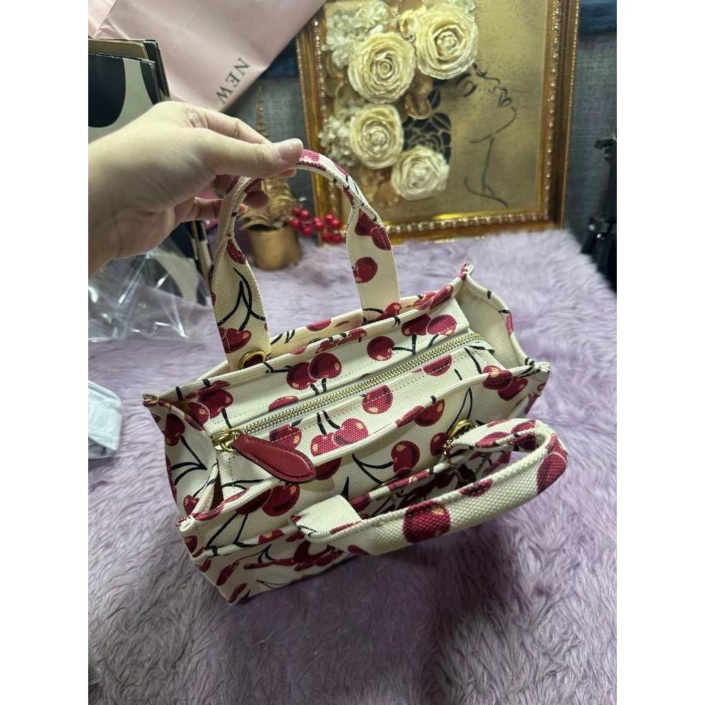 ORIG Preloved CCH RARE Cargo White Tote Bag 26 With Cherry Print
