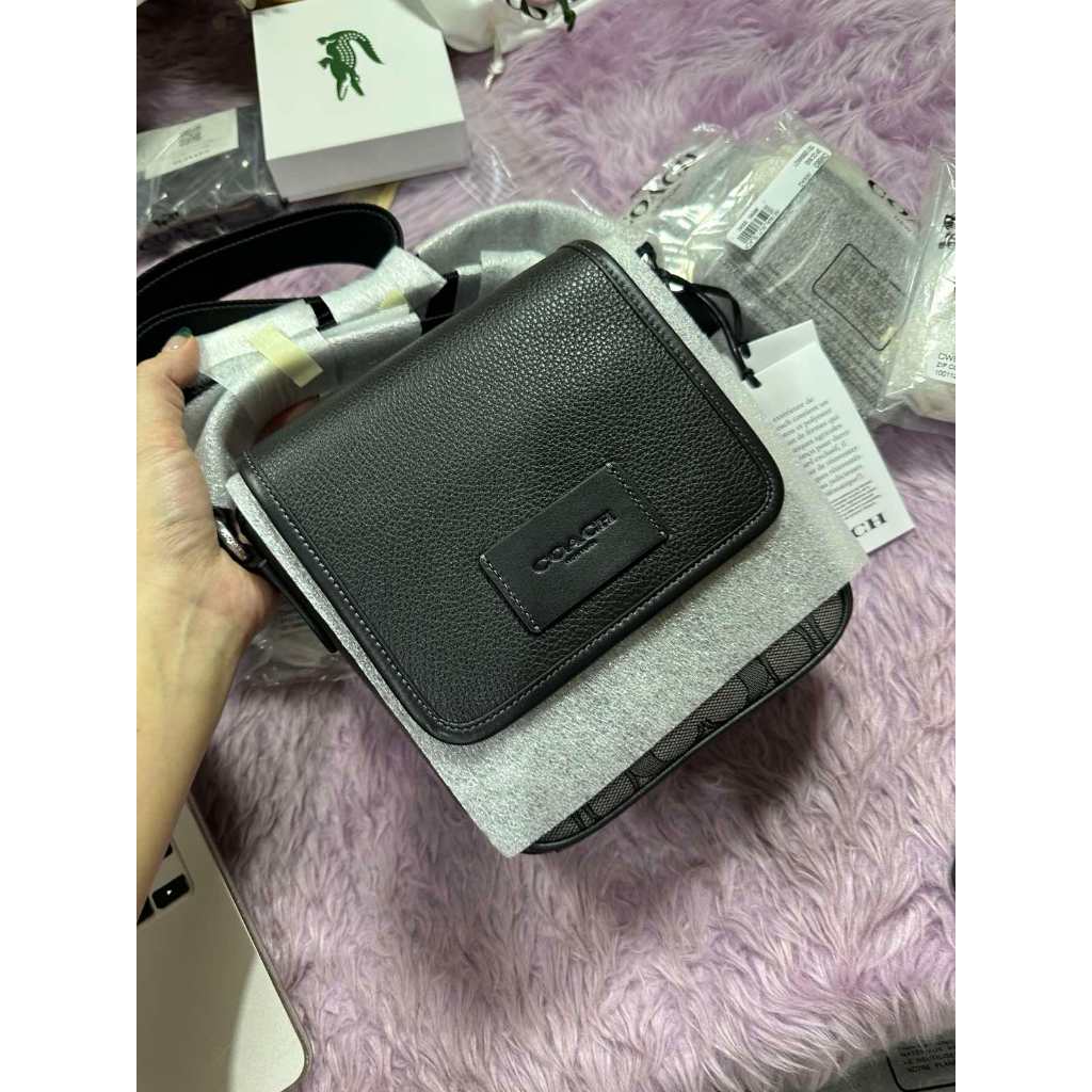 ORIG & IMPORTED CCH Lucas Crossbody Men Black Bag In Jacquard Charcoal/Black