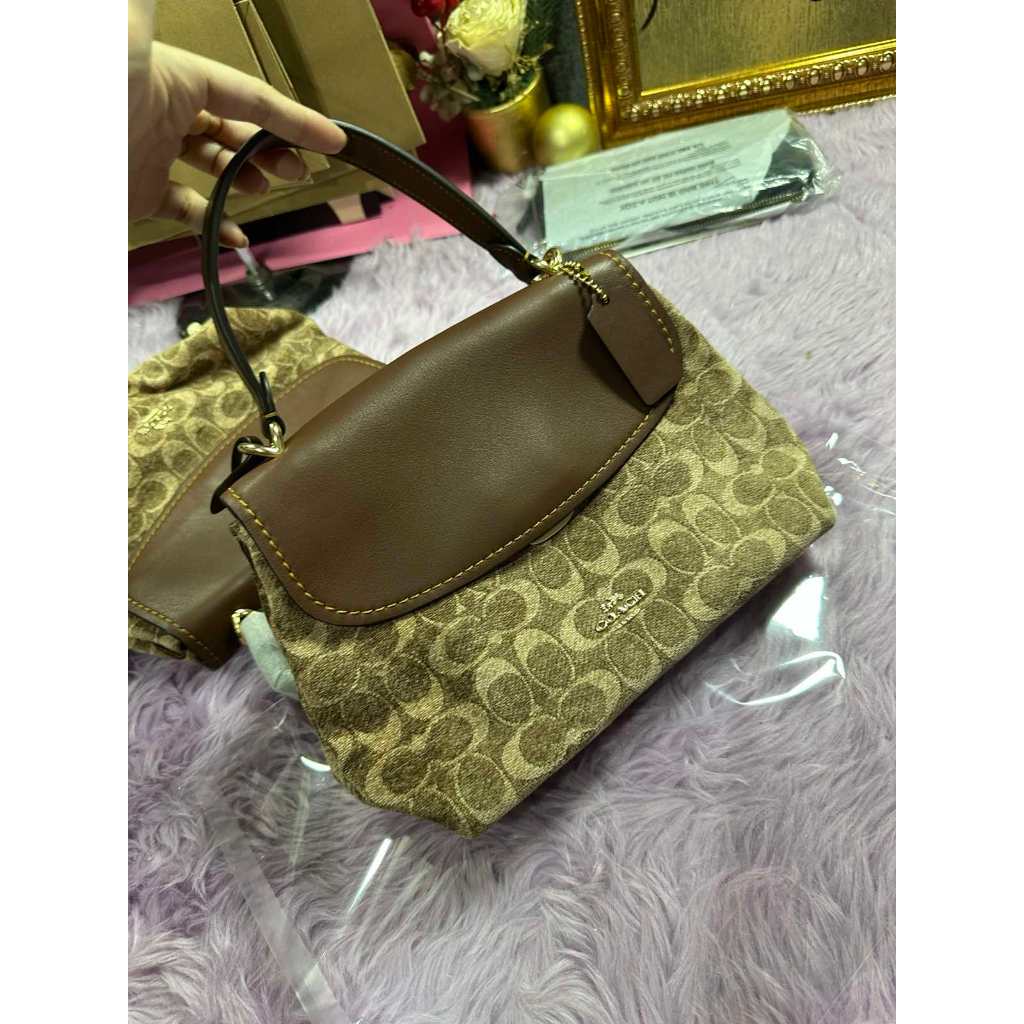 ORIG & IMPORTED CCH Emory Top Handle Tan Brown Bag In Signature Chenille