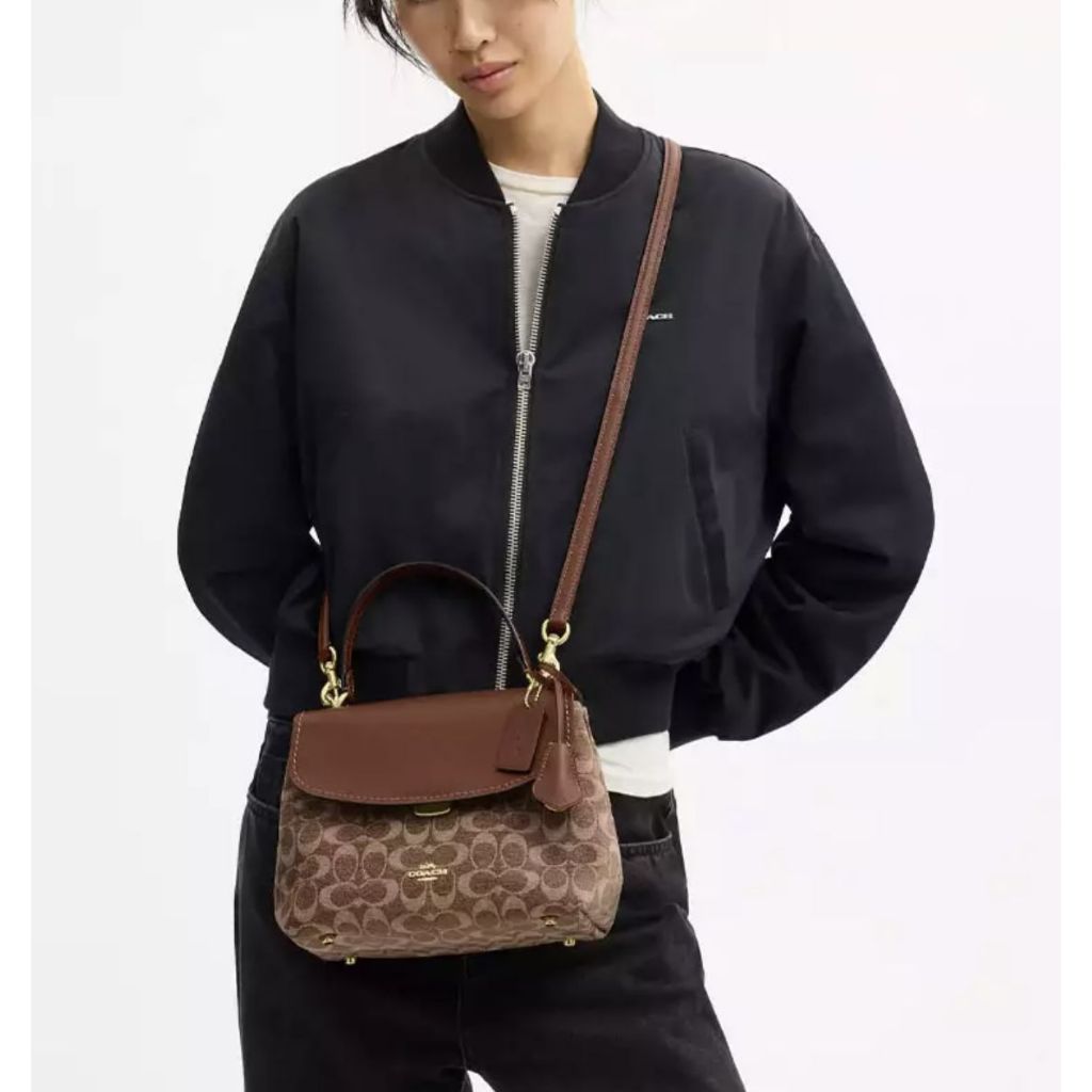 ORIG & IMPORTED CCH Emory Top Handle Tan Brown Bag In Signature Chenille